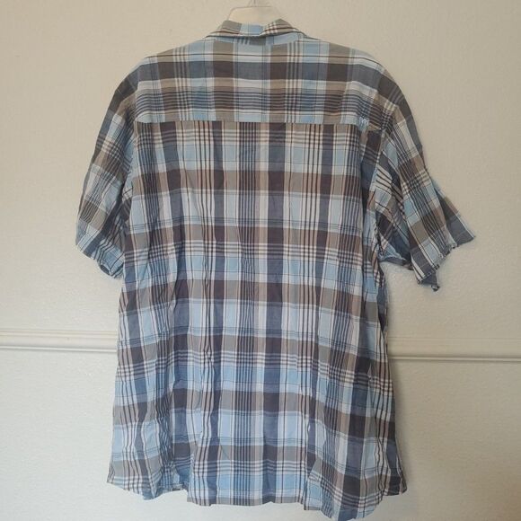 Mountain Khakis Men's Tomahawk Short Sleeve Shirt Size XXL Blue Plaid w/ Pocket - Picture 9 of 16